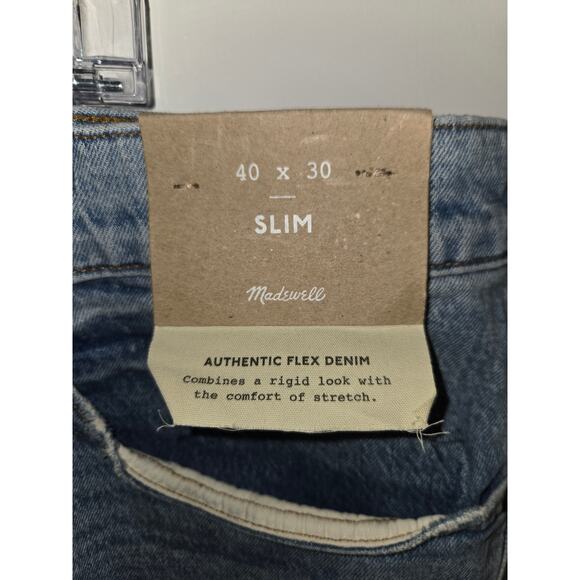 NWT madewell mens jeans size 40x30 slim fit flex denim. - Picture 2 of 3